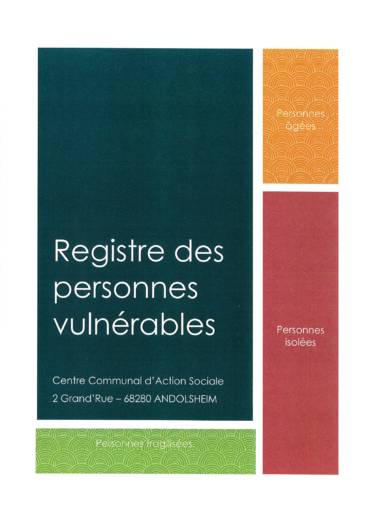 Inscription sur le registre des personnes vulnérables