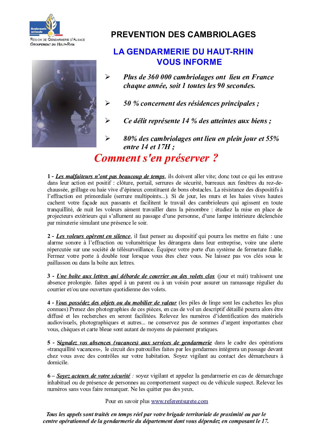 Vigilance cambriolages