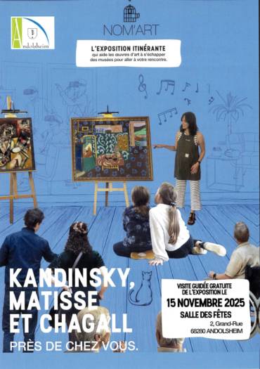 Kandinsky, Matisse et Chagall à l’honneur – Exposition itinérante gratuite